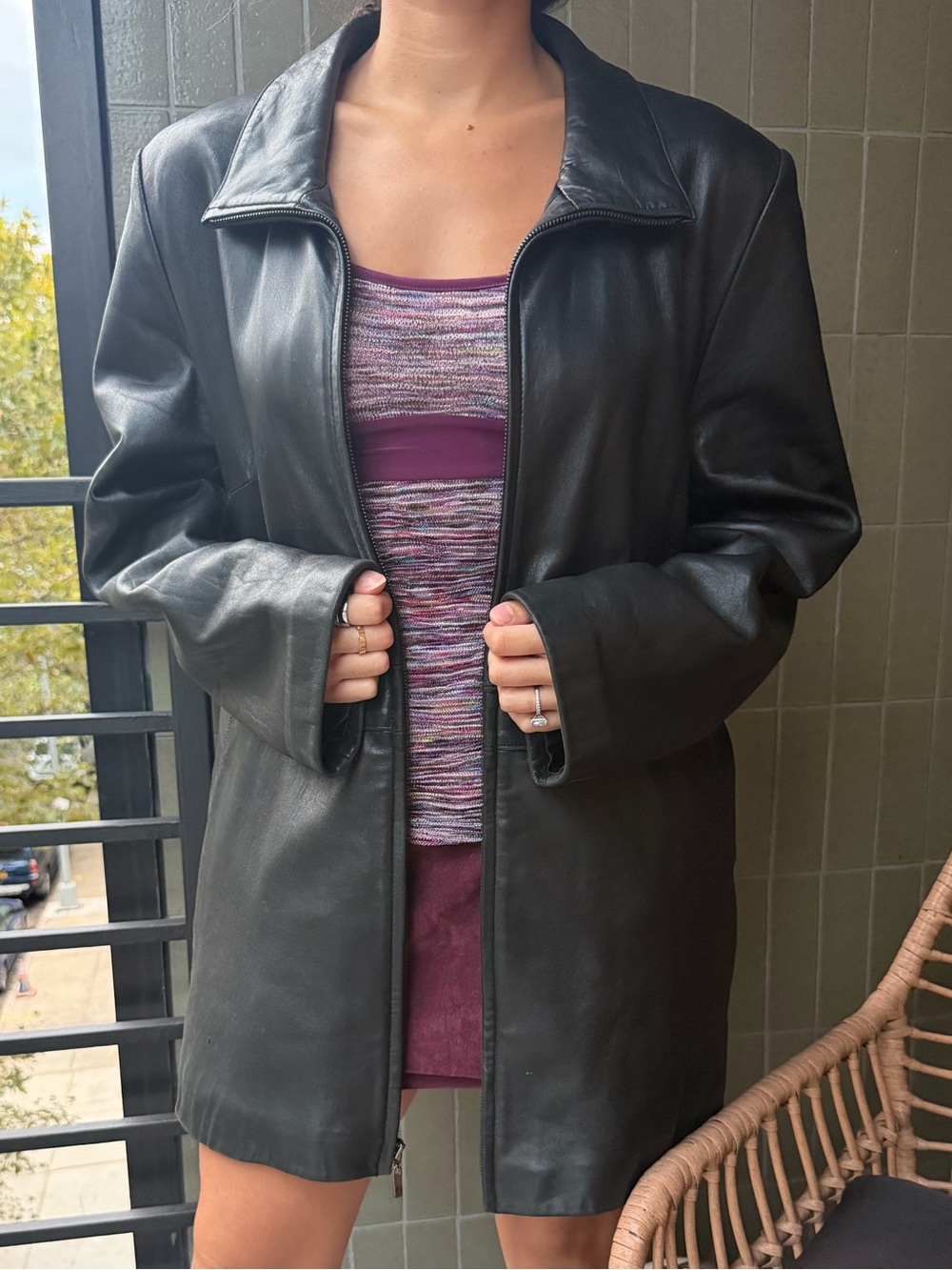 Wilson’s Leather Vintage Black Leather Jacket - Women's Classic Coat